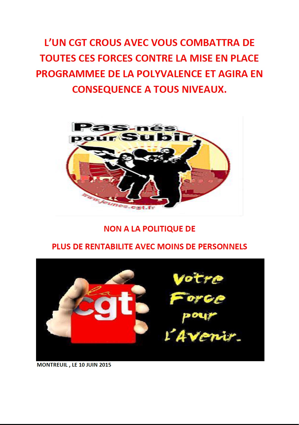 Uncgtcrous Union Nationale Des Cgt Des Crous